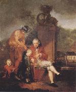 Januarius Zick Gottfried Peter de Requile with his two sons and Mercury Germany oil painting artist